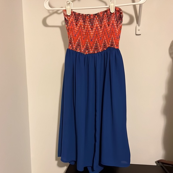 Multicolor Strapless Dress - Picture 2 of 3